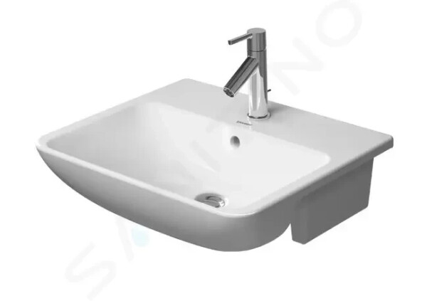 DURAVIT - ME by Starck Zápustné umyvadlo 550x455 mm, 1 otvor pro baterii, s WonderGliss, matná bílá 03785532001