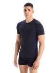 Pánské merino tričko s krátkým rukávem ICEBREAKER Mens Anatomica SS Crewe, Midnight Navy velikost: S