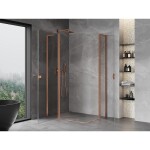 MEXEN/S - Mist L Duo sprchový kout dveře křídlové 100 x 90, transparent, měď kartáčovaná 8A4L-100-090-65-00