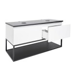 Koupelnová skříňka s krycí deskou SAT B-Way 119x30x45 cm bílá lesk BWAY120WTKF BWAY120WTKF