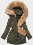Dámská zimní bunda parka v khaki barvě (CAN-588) odstíny zelené M (38)