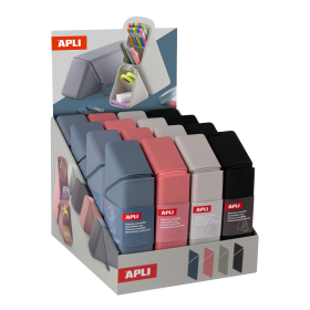 APLI silikonový penál UP NORTH, s dělením, displej, 16 ks, mix barev