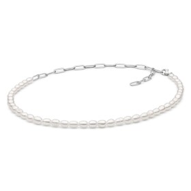 Stříbrný náhrdelník s bílou perlou Geva - stříbro 925/1000, 41 cm Bílá