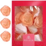 Dekorace oplatková - Růže malá 30 mm, sv.oranžová, 35 ks