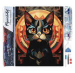 Diamantové malování - Černá Kočka Art Deco 40x50cm bez rámu