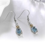 Náušnice Swarovski Elements Santini - Luxus a Elegance - srdíčko, Světle modrá