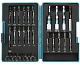 Makita E-26179 / Sada bitů / 38 ks / PH1-3, PZ1-3, T15-40 / 25+50 mm (E-26179)