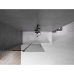 MEXEN/S - Velar L dvoukřídlá posuvná vanová zástěna 110 x 150, grafit, grafit metal 896-110-003-41-95