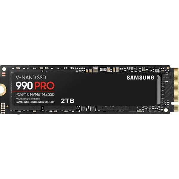 SAMSUNG 990 PRO 2TB / SSD / M.2 NVMe PCI-E 4.0 / TLC / R:7450 MBps / W:6900 MBps / IOPS: 1400K1550K / MTBF 1.5mh / 5y (MZ-V9P2T0BW)