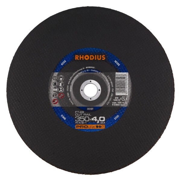 Kotouč řezný CWR 350 x 4 x 22.2 mm kolejnice Rhodius F49 203487