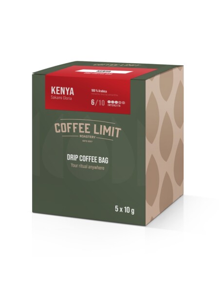 COFFEE LIMIT DRIP COFFEE BAG - Kenya Sakami Gloria - 5 ks x 10 g