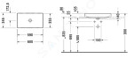 DURAVIT - DuraSquare Umyvadlová mísa 600x335 mm, DuraCeram, s WonderGliss, alpská bílá 23556000001