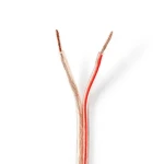Nedis Repro kabel 2x 2.50 mm2 transparentní / Měď / 100.0 m / Kulatý / PVC (CABR2500TR1000)