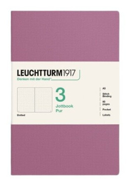 Zápisník Jottbook pur A5, 80l, tečkovaný, Dusty Rose, 3ks
