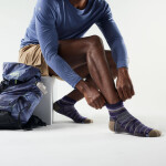 Unisex merino turistické ponožky SMARTWOOL Hike Light Cushion Pattern Ankle Socks, Nightfall Blue velikost: 42-45 (L)