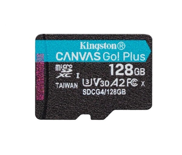 Kingston MicroSDXC karta 128GB Canvas Go! Plus, R:200/W:160MB/s, Class 10, UHS-I, U3, V30, A2 + Adaptér EDF_443749