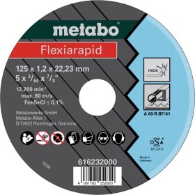 Metabo 616232000 Řezný kotouč 125 mm 25 ks Nerezová ocel