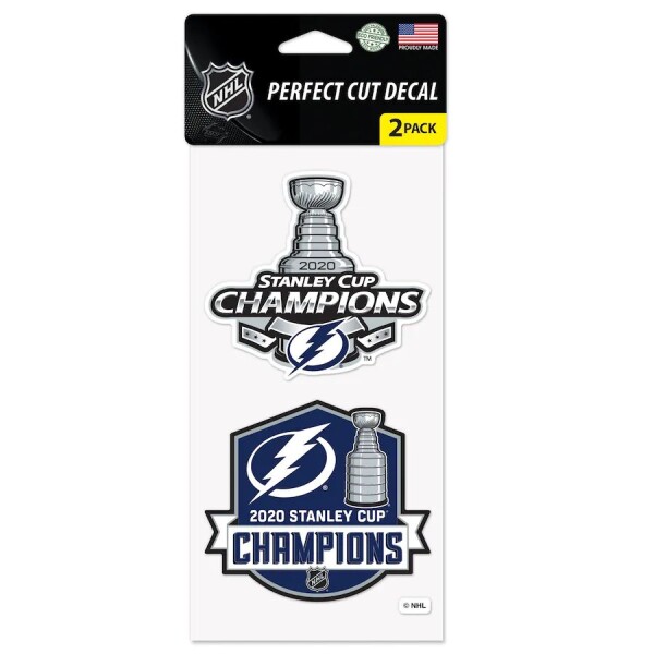 Fanatics Set samolepek Tampa Bay Lightning NHL 2020 Stanley Cup Champions 4'' x 8'' Perfect Cut Decal 2-Pack
