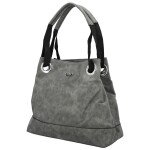 Módní dámská koženková kabelka na rameno Harieta, šedá