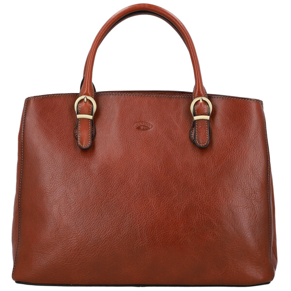 Luxusní dámská kožená kabelka do ruky Katana Faria, hnědá