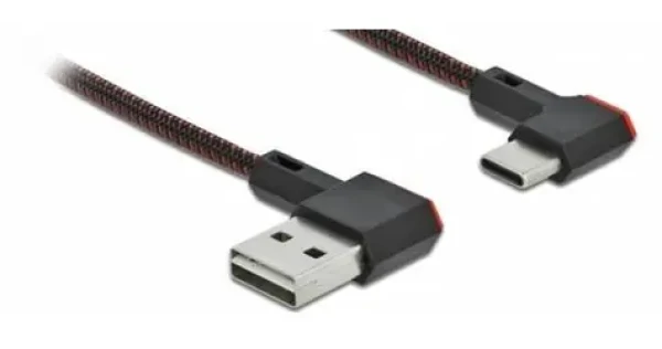 DeLock / USB kabel / USB-A - USB-C / pravoúhlý / 0,5 m / černá (85280)