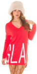 Trendy KouCla oversized v-sweater "GLAM" barva velikost Einheitsgroesse