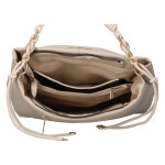 Luxusní dámská koženková kabelka do ruky MaxFly Bodi, tmavě béžová