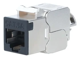 Intellinet Keystone modul Cat6a STP černá / Keystone modul / RJ-45 / 10GBase-T / stíněný / PoE (802.3bt) (791298)