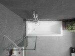 MEXEN/S - Next vanová zástěna FIX 50 x 150, černá dekor, bílá 895-050-000-00-70-20