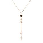 Ocelový náhrdelník Marica Gold - chirurgická ocel, hvězdy, Zlatá 40 cm + 5 cm (prodloužení)