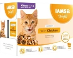 IAMS Delights Kitten kuře ve šťávě 12x85 g / Kapsičky pro kočky / Kompletní krmivo / Koťata (173-150141)