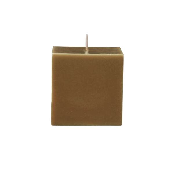Ferm Living Svíčka Burren Block Small Bronze 7 cm, hnědá barva, vosk