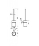 KLUDI - Vela R WC štětka nástěnná s držákem, sklo/kartáčovaný bronz 58974N1