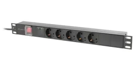 Lanberg Napájecí distribuční jednotka (PDU) 19" 1U černá / PDU / 16A / 5x SCHUKO / 2 m (PDU-05F-0200-BK)