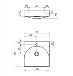 RAVAK - Lite Umývátko, 45x45 cm, bez přepadu, s otvorem pro baterii, bílá XJX01245002