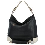 Trendy dámská koženková kabelka na rameno Maya, černá/krémová