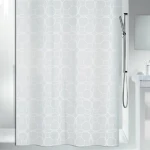 Spirella FILIGRAN sprchový závěs abstraktní motiv šedý / 240 x 180 cm / polyester (7610583163349)