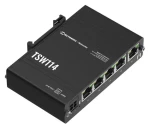 Teltonika TSW114 / Průmyslový switch / 5x RJ45 / 1000 Mbps / DIN lišta