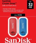 SanDisk Cruzer Snap 32 GB červená modrá 2 ks / Flash Disk / USB 2.0 (SDCZ62-032G-G46TW)