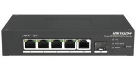 Hikvision DS-3T1306P-SI/HS / Switch / Smart / 4x 100 Mbps PoE / 1x Gb RJ45 / 1x Gb SFP / 60W (DS-3T1306P-SI/HS)