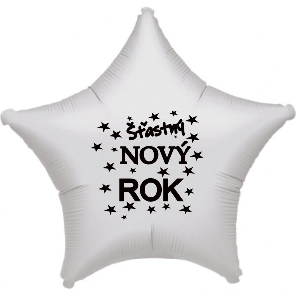 Balónek fóliový Šťastný NOVÝ ROK stříbrná hvězda Balonky.cz Balónek fóliový Šťastný NOVÝ ROK stříbrná hvězda Balonky.cz
