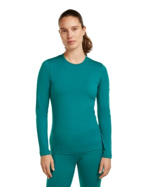 Dámské merino triko s dlouhým rukávem ICEBREAKER Wmns 200 Oasis LS Crewe, Tidal Teal velikost: XS