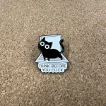 Pinarna.cz Think before you click / Než klikneš, přemýšlej - černá kočička