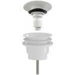 CERANO Umyvadlová výpusť - 5/4“ click-clack - univerzální - neuzavíratelná - plast - bílá lesklá
