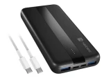Natec Trevi Slim Q V2 10000 mAh černá / Powerbanka / 2x USB-A 18W / USB-C 20W / PD / QC (NPB-2294)