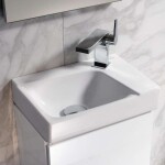 GEBERIT - Xeno 2 Umývátko 40x28 cm, otvor pro baterii vpravo, bez přepadu, s KeraTect, bílá 500.529.01.1