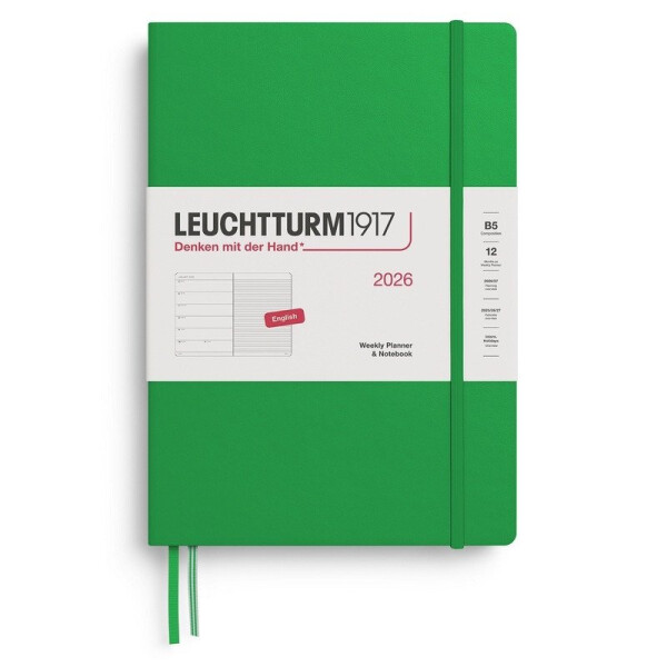Weekly Planner & Notebook 2026 Composition (B5) Spring Leaf