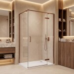 REA - Sprchový kout Bruno 120x90 Brush Copper REA-K3605