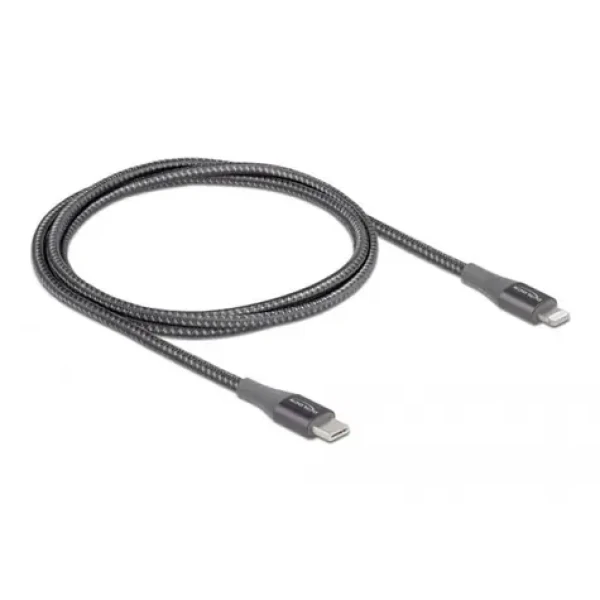 Delock šedá / Datový a nabíjecí kabel / USB-A / Lightning / 1 m (86631)