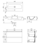 CERSANIT - SET B813 MODUO SLIM 80 ANTRACIT DSM (skříňka+umyvadlo) S801-468-DSM